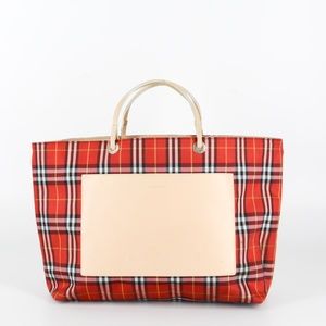 Burberry Red Plaid Tote